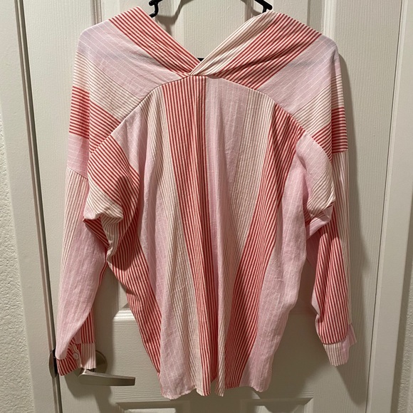 Assymetrical V Neck Button Down Top - Picture 3 of 3